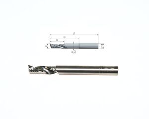 Solid carbide milling cutter Z1 Ø12 LT120 LU35 LS95, Shaft Ø12