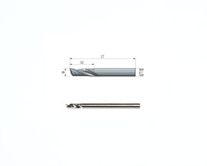 Solid carbide milling cutter Z1 Ø4 LT60 LU12, Shaft Ø4