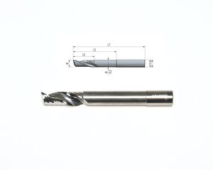 Solid carbide milling cutter Z1 Ø14 LT120 LU35 LS95, Shaft Ø14