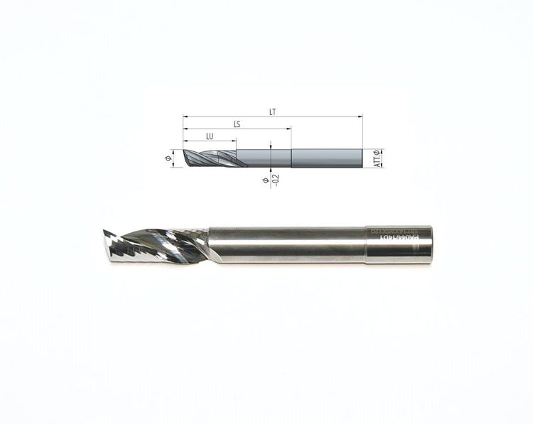 Твердосплавная фреза Z1 Ø14 LT120 LU35 LS95, вал Ø14